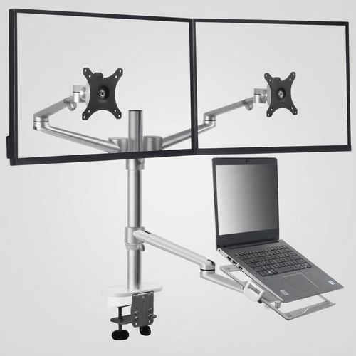 MagicHold 3-in-1 Dual Monitor and Laptop Desk Mount