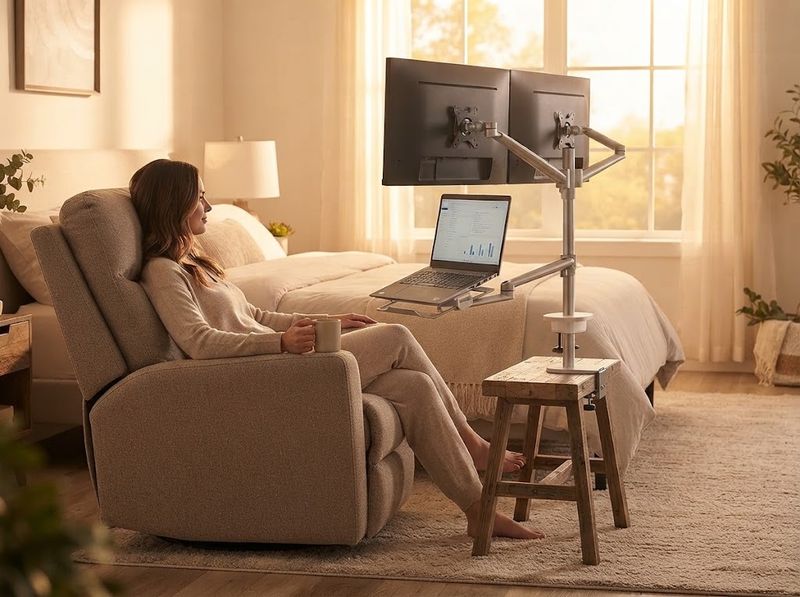 MagicHold 3-in-1 Dual Monitor and Laptop Desk Mount